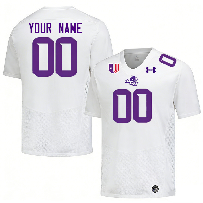 Custom Abilene Christian Wildcats Name And Number Football Jerseys-White